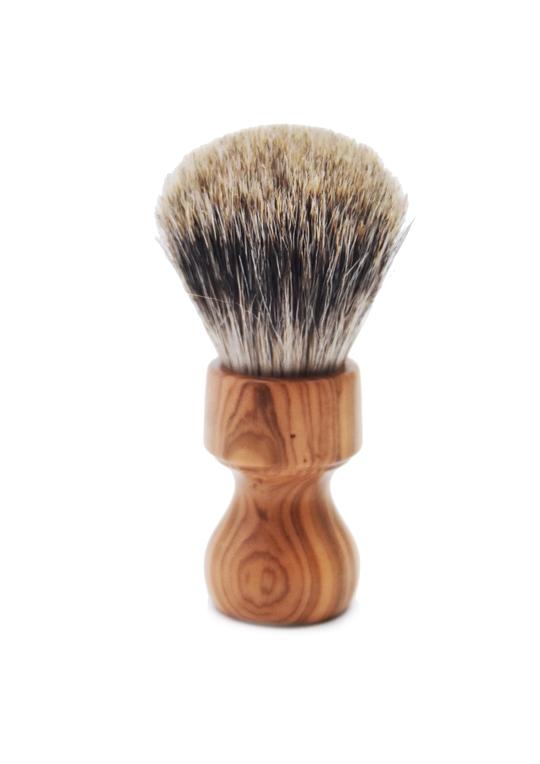 Zenith 506 shaving brush with best badger bristles and olive wood handle